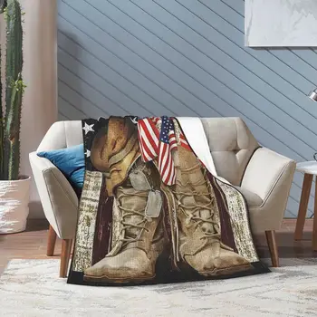 Патриотические ботинки на День Памяти Американское Фланелевое Флисовое одеяло для детей Подростков взрослых Мягкое Уютное теплое пушистое