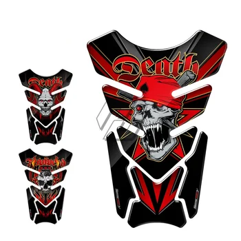 Универсальная 3D Накладка для бака мотоцикла, Гелевая Защитная наклейка Death Grim Reaper Skull Tankpad