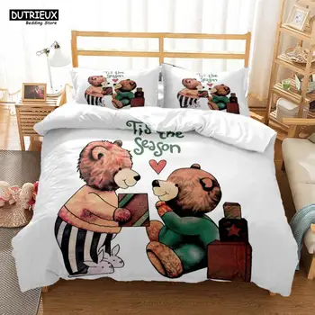 Полиэстер с принтом Милого Медвежонка, Мягкое и удобное одеяло, комплекты постельного белья для детей, Настраиваемый размер