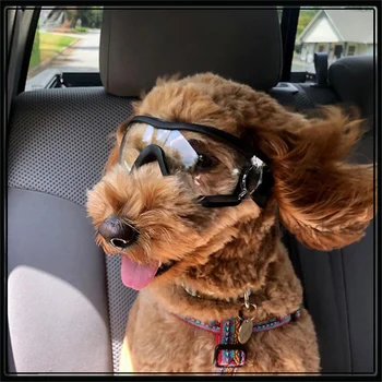 Регулируемые солнцезащитные очки для домашних собак, солнцезащитные очки с защитой от ультрафиолета, Водонепроницаемые ветрозащитные солнцезащитные очки, принадлежности для домашних собак