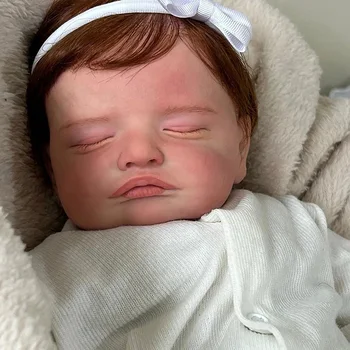 48 см Милая возрожденная спящая куколка Девочка Розали с каштановыми волосами ручной работы