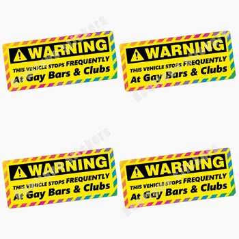 Набор из 4 предметов, предупреждающий об остановке в гей-баре, клубные наклейки, забавные автомобильные наклейки, новые наклейки, Персонализированные гоночные наклейки на бампер