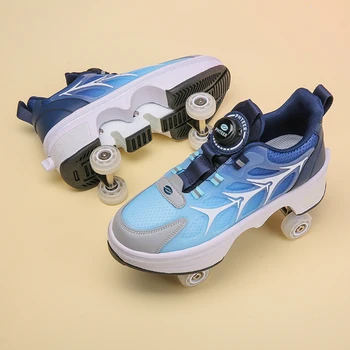 Деформационная обувь для паркура, кроссовки для бега на четырех колесах 2023, Повседневные кроссовки Унисекс, деформирующая обувь для роликов, Обувь для катания на коньках