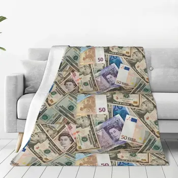 Мировые деньги Бумажное одеяло мировая валюта Великобритания Англия Фланелевые Пледы Украшение Дивана в спальне Легкое Покрывало