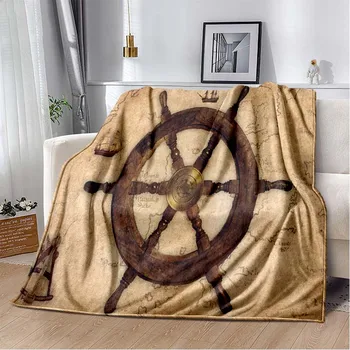 Одеяло в стиле ретро с картой, тонкое одеяло, индивидуальное одеяло, одеяла для кроватей, одеяло для кондиционирования воздуха, Персонализированное одеяло