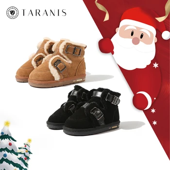 TARANIS/ Хлопковые зимние ботинки для мальчиков и девочек, зимняя теплая модная повседневная обувь, уличные ботинки, удобные мягкие для детей/маленьких детей
