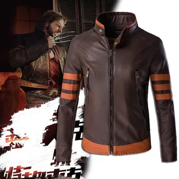 Высококачественная Брендовая Мужская кожаная куртка на молнии Wolverine, Повседневное пальто с локомотивом из Искусственной кожи, куртка-бомбер Logan, Тонкие пальто, Размер M-5XL