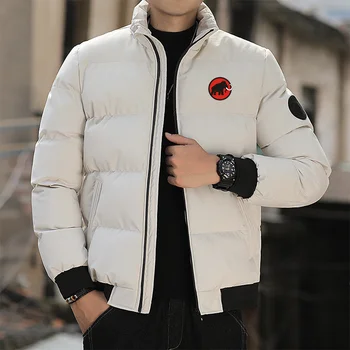 2023 Пальто со стоячим воротником, осенняя куртка, Мужская куртка с хлопковой подкладкой, Корейская модная уличная повседневная куртка, Мужская модная одежда