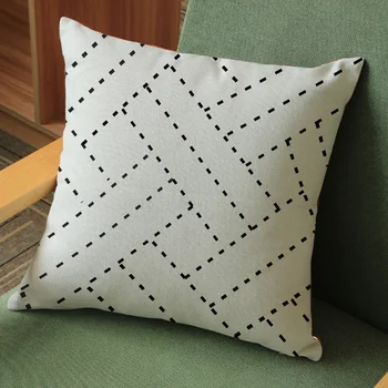 Бежевый хлопковый льняной геометрический чехол для подушки Euro Nordic, наволочки для кемпинга, наволочка для пляжного кресла, можно стирать