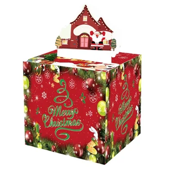 Рождественская коробка, веселый денежный подарок, рождественская копилка с 30 прозрачными пакетами, идеальный сюрприз для детей и взрослых