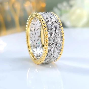 Модное и персонализированное кольцо из стерлингового серебра 925 пробы с высокоуглеродистыми бриллиантами, элегантные и минималистичные свадебные украшения