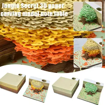 Jungle Secret 3D Creative Pad 3D Друзья Рождество День Рождения Красивый подарок Постепенное Разрывание дерева Заметки Офисные Бумажные заметки