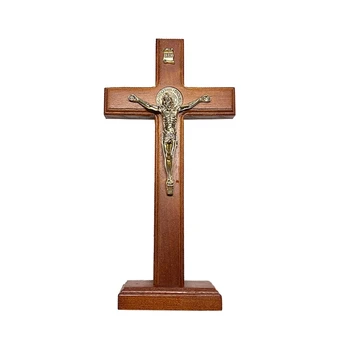Деревянная фигурка креста, христианский орнамент из дерева, религиозные поделки, Художественное украшение для Церкви, Пасхальный Религиозный декор, Орнамент, Подарок E65B