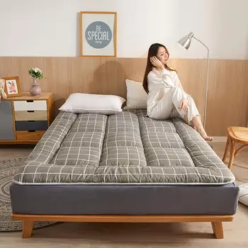 Складной матрас 1,5-1,8 м подушка прикроватная тумбочка двухместный одноместный студенческое общежитие колледжа домашние татами на полу постельное белье коврик для сна