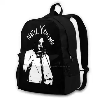 Ретро Альбом Neil Young Music Рюкзак Для Студента, Школьный Ноутбук, Дорожная Сумка, Ретро Альбом Neil Young Music, Винтажный Свободный Мир