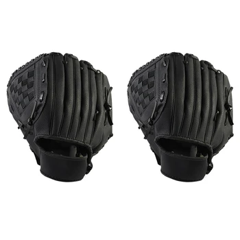 2X Бейсбольная перчатка для занятий спортом на открытом воздухе, оборудование для занятий софтболом, правая рука для взрослых мужчин и женщин, черный, 11,5 дюймов
