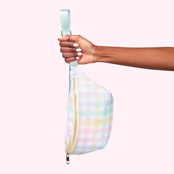 Поясная сумка в радужную клетку, нейлоновая поясная сумка, модная поясная сумка на молнии, Регулируемая многофункциональная водонепроницаемая спортивная сумка на открытом воздухе