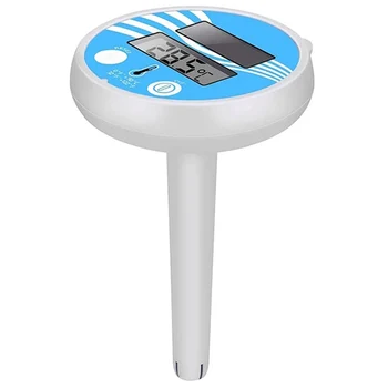 ELOS-Термометр для наружного бассейна на солнечной энергии, водонепроницаемый плавающий цифровой ЖК-дисплей, СПА-термометр