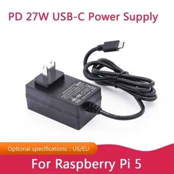 Блок питания Raspberry Pi 5 PD 27 Вт USB-C Дополнительная спецификация США ЕС