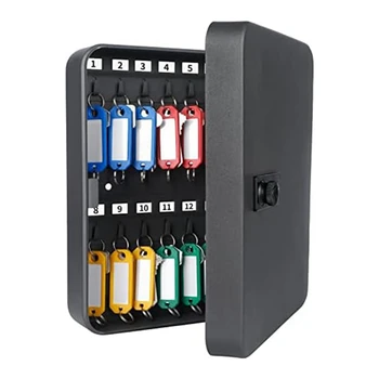 1 ШТ. Железный шкаф для ключей с кодовым замком, настенный ящик для хранения ключей со сбрасываемой комбинацией, черный цифровой сейф безопасности