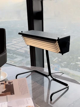 Настольная лампа Nordic Classic Biny с затемнением, Ретро Креативный Простой Дизайнерский офисный стол, прикроватная настольная лампа с жалюзи