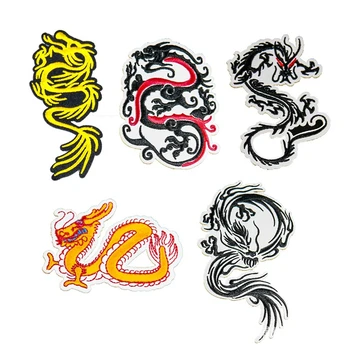 Изысканные Нашивки С Вышивкой Китайского Дракона, Креативная Аппликация С Черным Драконом, Одежда Ручной Работы 