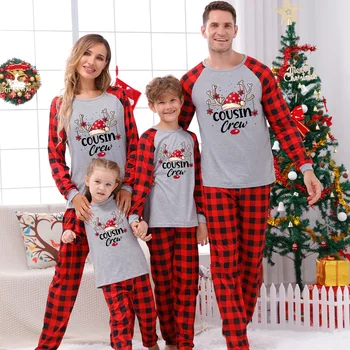 2024 Рождественские семейные пижамы с милым принтом в виде оленя для взрослых и детей, одежда для семьи, Рождественская семейная пижама, одежда для собак