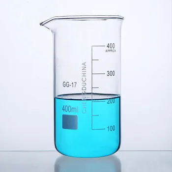 Лабораторный Стеклянный стакан Мерный стакан Высокой формы Из боросиликатного градуированного Стекла 400 мл