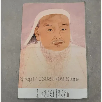 Портрет Чингисхана Гостиная декоративные картины Шелковая вышивка парчовые фрески Картины Ремесла
